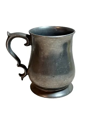 Vintage Crown Castle Pewter Queen Anne Coffee Beer Mug Cup Stein Ornate Handle • $19.95