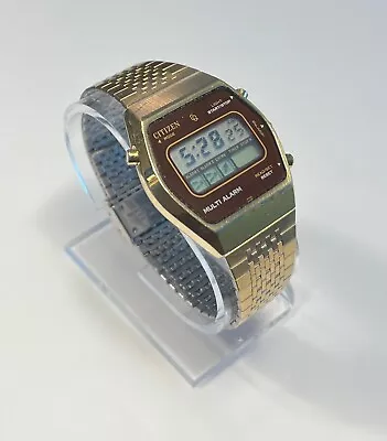 VINTAGE CITIZEN MULTI ALARM LCD QUARTZ WATCH 4-097246 New Battery Works Well • $179.99