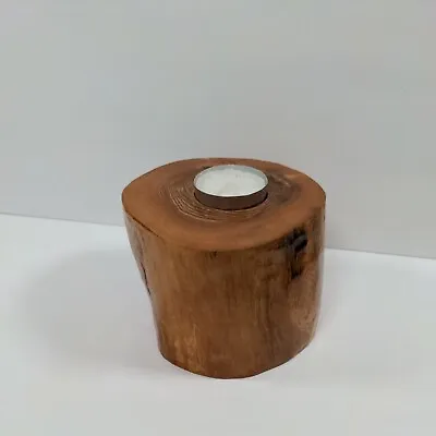 Carved Burlwood MID CENTURY CARVED CANDLE HOLDER  • $14.89