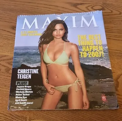 NEW SEALED MAXIM 2007 Wall Calendar Beautiful Women In Sexy Lingerie & Swimsuits • $16.24