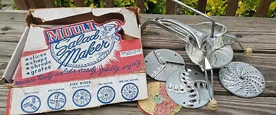 Vintage Mouli Julienne Shredder Made In France 4Disk Salad Maker Decor Kitchen • $9.99