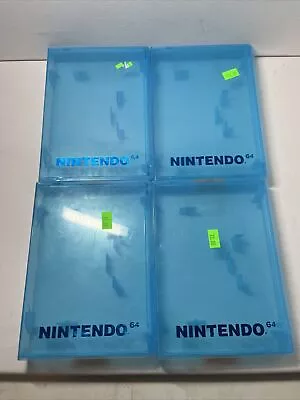 Nintendo 64 N64 Storage Box Plastic Clamshell Game Hard Case OEM Lot Of 4 Blue • $29.99