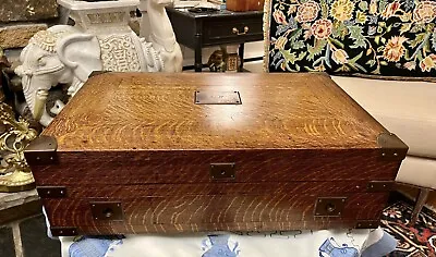 Antique Webster Oak Brass Flatware Silverware Presentation Wooden Chest Box • $1125