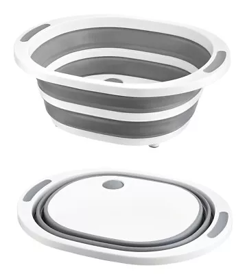 Silicone Collapsible Washing Up Bowl Folding Chopping Board Sink Drainer Kitchen • £8.40