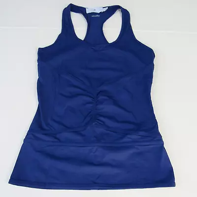 Adidas Stella McCartney Tank Top Womens Small Navy Blue Climalite Ruched Front • $13.22