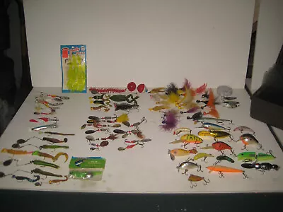 VTG Lot MEPPS HELLCAT SILVER MINNOW LAZY-IKE JITTERBUG +MORE Lures W/tackle Box • $19.99