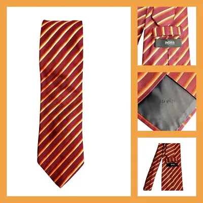 Hugo Boss Men's Neck Tie Virginia Tech Maroon Red Colors Silk Tie Made In Italy • $27.30