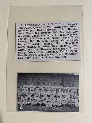 Quantico Marine Corps Schools Virginia 1952 Baseball Team Picture • $16