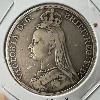 1891 Great Britain Silver Queen Victoria Crown • $82.99