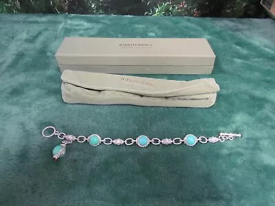 Judith Ripka Diamonique Sterling Link Bracelet Turquoise/cz/ Citrine Accent • $120