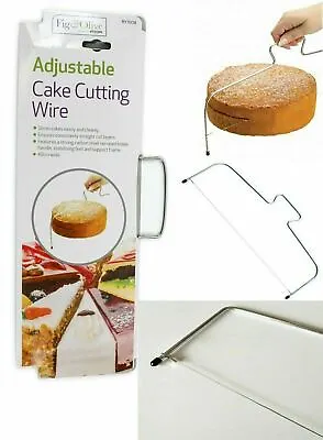 £6.99 • Buy Adjustable Cake Cutting Wire Bread Slicer Cutter Leveller Utensil Decorating New