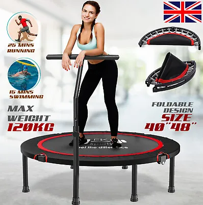 Mini Trampoline Fitness Jumper Rebounder Exercise Gym Bouncer With Handle 40/48  • £54.99