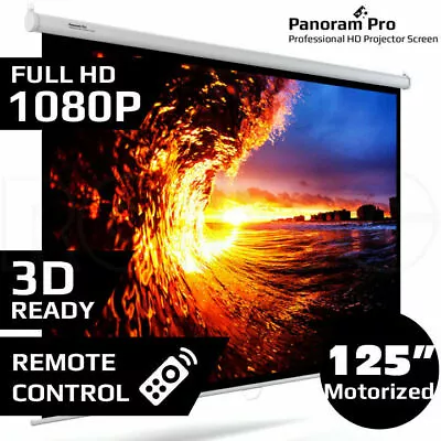$229.95 • Buy 125  Inch Electric Motorised Projector Screen Home Theatre HD TV Projection 3D