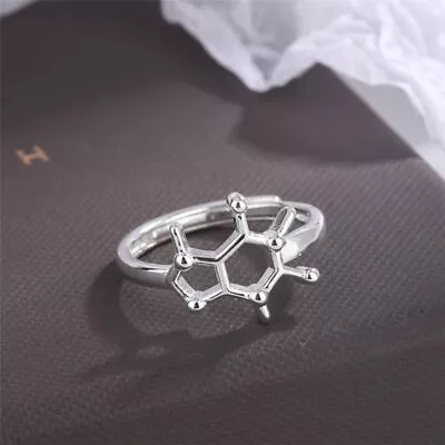 Molecule Punk Science Rings Gold Color Serotonin Ring Women Jewelry Gift 1Pair • $8.33