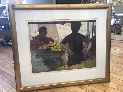 $1200 • Buy Harold Altman Signed Lithograp 66/200” Market With Oranges 1980