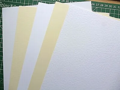 A4 Textured Card / Linen / Hammer / Smooth / Ivory / White 300gsm High QUALITY • £5.95
