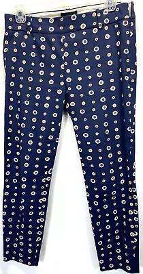 J. Crew Women's Minnie Pants Size 2 Skinny Croppd Geometric Stretch Side Zip • $15.95