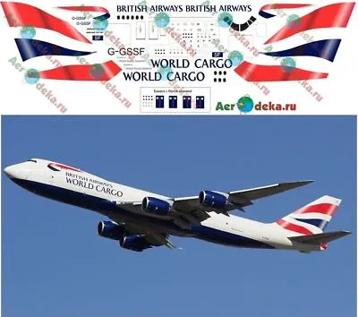 1:144 Decal - Boeing 747-8 - British Airways WORLD Cargo - AeroDeka #B747-01 • £15.89