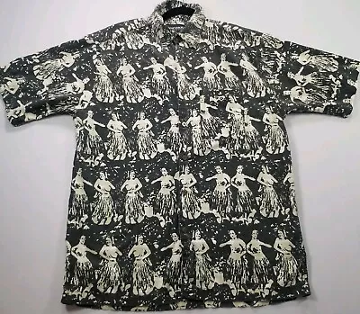 Ocean Pacific OP Hawaiian Camp Shirt Mens M Hula Girl Luau Resort Casual AOP Vtg • $18.25