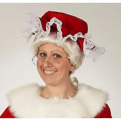 Halco Mrs Claus Mob Mop Cap Pioneer Colonial Christmas Costume Hat Ae7952 • $17.99