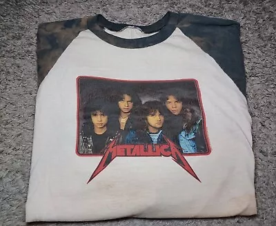 Vtg Metallica Tour Concert Raglan Tee Shirt XL Baseball Thrashed Metal Giant Y2K • $79.99