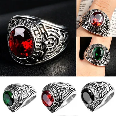  Luxury Men Stainless Steel 316L Ring United States US Army Military Ring Gifts • $3.19