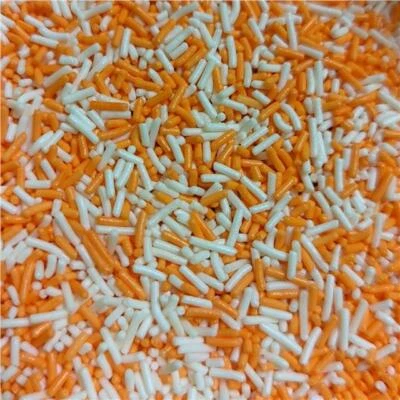 £1.99 • Buy Orange & White Mix Matt Sugar Strands Cupcake / Cake Decoration Sprinkles