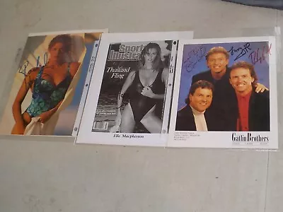 Lot Of 3 Autograph Auto Signed Photos W/ Elle MacPherson Rachel Hunter Gatlin • $19.99