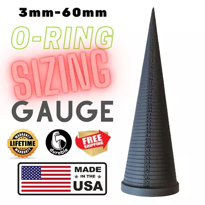 Gray O-Ring Gauge Sizing Cone Measuring Tool 3mm-60mm Chart Lifetime Warranty • $28.91