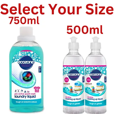 Ecozone Pro-Active Sports & Sensitive Washing UP OR Laundry Liquid Vegan • £5.99