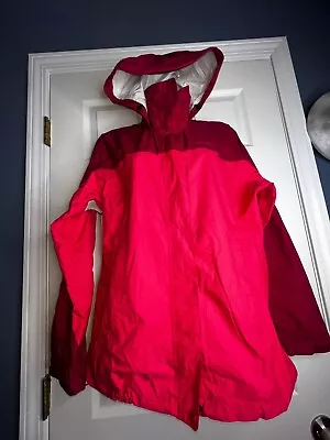Marmot Large Pink Windbreaker Rain Outdoor Full Zip Hood PreCip Jacket L E46200 • $27.49