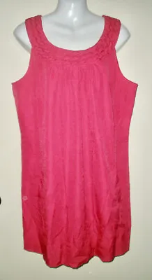 #969 Women's Dress 18 Lane Bryant Fushia Magenta Pink Slip On Sheath • $21