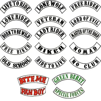 Rocker Patch Embroidered Military Biker Motorcycle Club Rider Army Military • $19.99