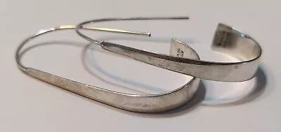 Vintage ATI Mexico Sterling Long Hoop Earrings • $24.99