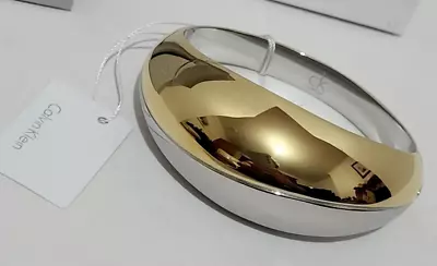£64.99 • Buy Calvin Klein Ladies Ellipse Bracelet Bangle Silver & Gold RRP £129 BNIB