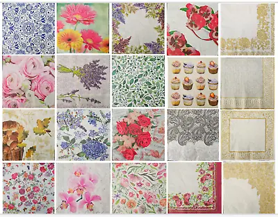 Paper Napkins Decoupage & Craft Flowers Serviettes Party Catering 3 Ply 33cm • £1.99