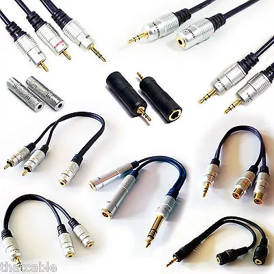 £3.59 • Buy PRO 3.5mm / RCA / 6.35MM / 1/4  CABLES ADAPTERS SPLITTER COUPLERS EXTENSIONS