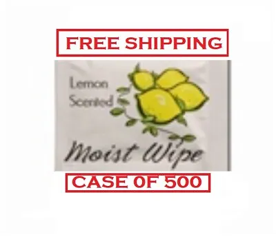 Moist Towelettes Individually Wrapped Lemon-scented CASE OF 500 FREE SHIPPING • $38.33