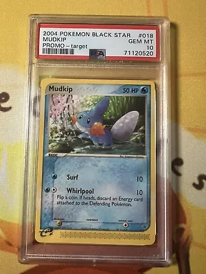 Pokemon PSA 10 GEM MT Mudkip 018 Target Black Star Promo 2004 E Reader Pop 5 • $350