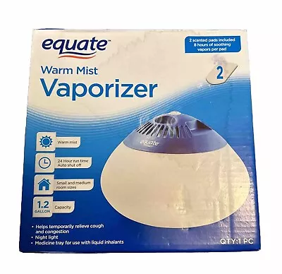 Equate Warm Steam Vaporizer Medium Rooms 1.2 Gallon Tank – Warm Mist Humidifier • $19.99