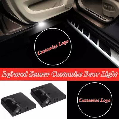 2Pcs Infrared Sensor Customized LED Car Door Welcome Projector Shadow Light • $42.74