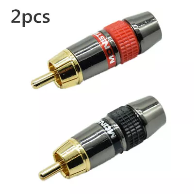 2 RCA Gold Plated Pure Copper Monster Banana Plug Connector Audio Power Speaker • $8.54