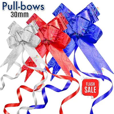 £2.19 • Buy Queens Jubilee Pull Bow Set Union Jack Colours Red White & Blue 