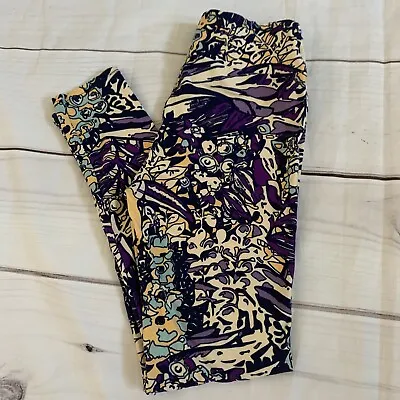 LuLaRoe Leggings Womens ONE SIZE FITS 2-10 Purple Leggings Toucan Bird Print   • $9.99