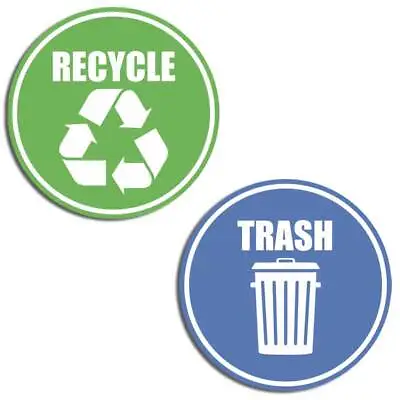 $3.99 • Buy Trash And Recycle Decal Home Garage Office Commercial Restaurant Garbage Sticker