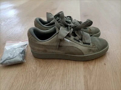 $25 • Buy Puma Women's Green Suede Ribbon Sneakers Shoes Size 38 (US 7.5)