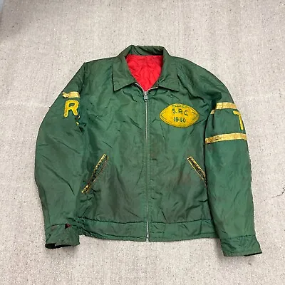 Vintage Football Variety Jacket Mens XL Green 1960s Faded Distressed SRC • $49.99