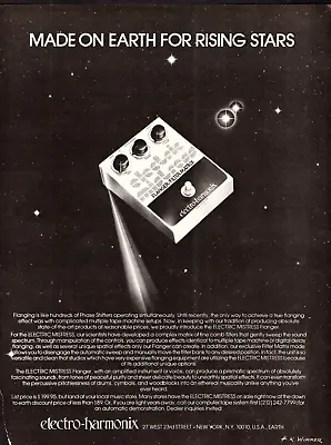 Vtg 70s ELECTRIC MISTRESS MAGAZINE PRINT AD Electro Harmonix Flanger Pedal Pinup • $15.99