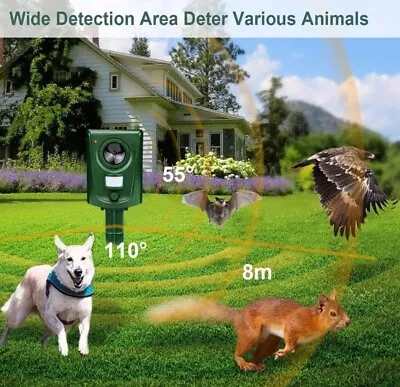 Cat Repellent Ultrasonic Waterproof Animal Deterrent Motion Sensor 3AA Battery • £12.80