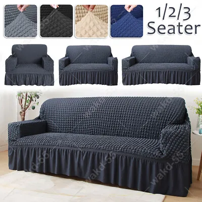 1/2/3 Seater High Elastic Stretch Lounge Sofa Covers Slipcover Couch Protector • £16.14